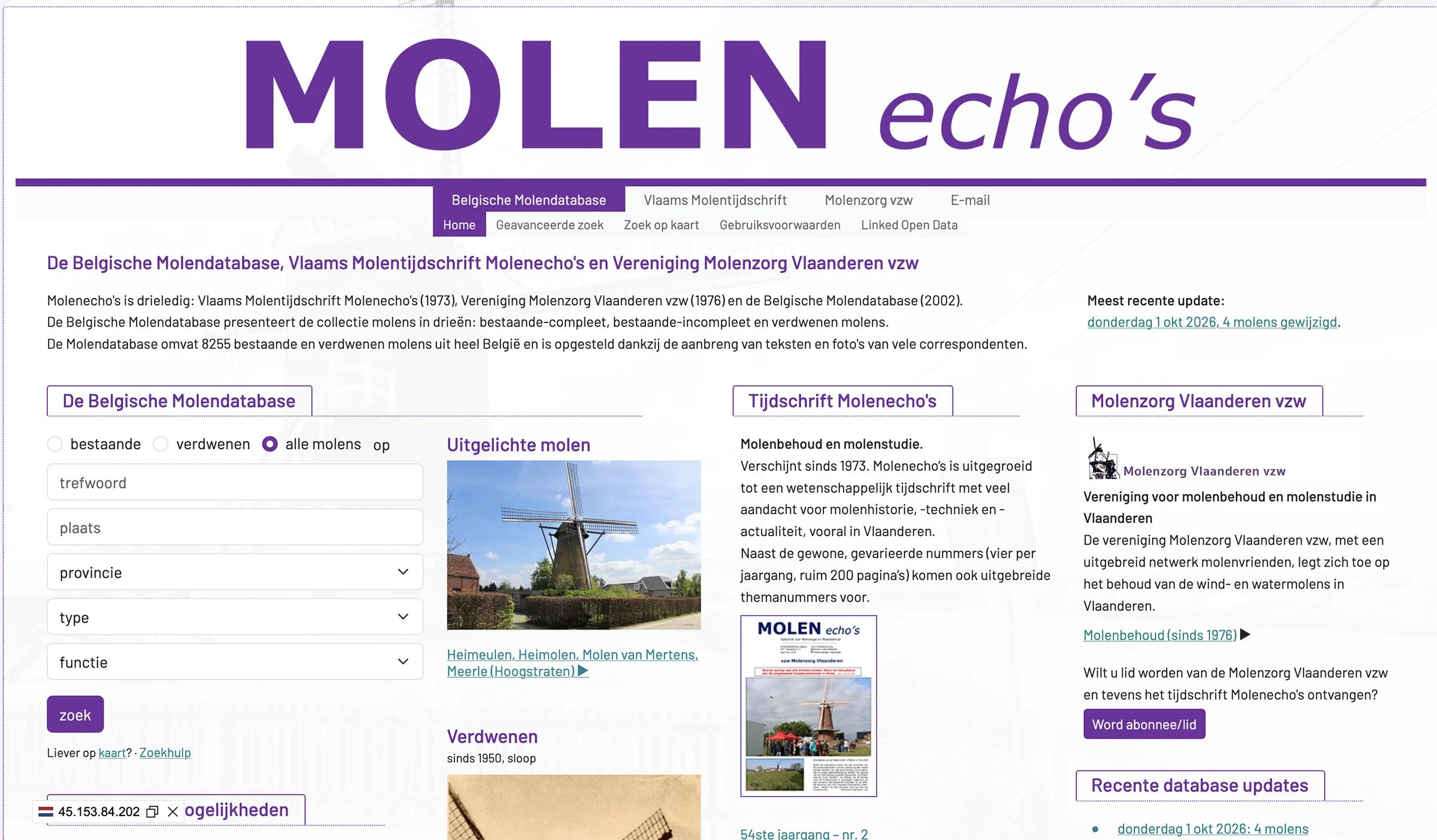 Belgische Molendatabase